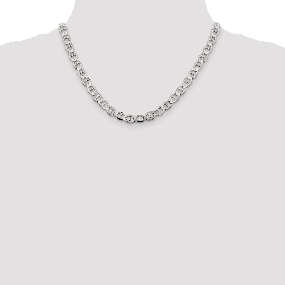 Sterling Silver 8.9mm Flat Anchor Chain 18 Inches