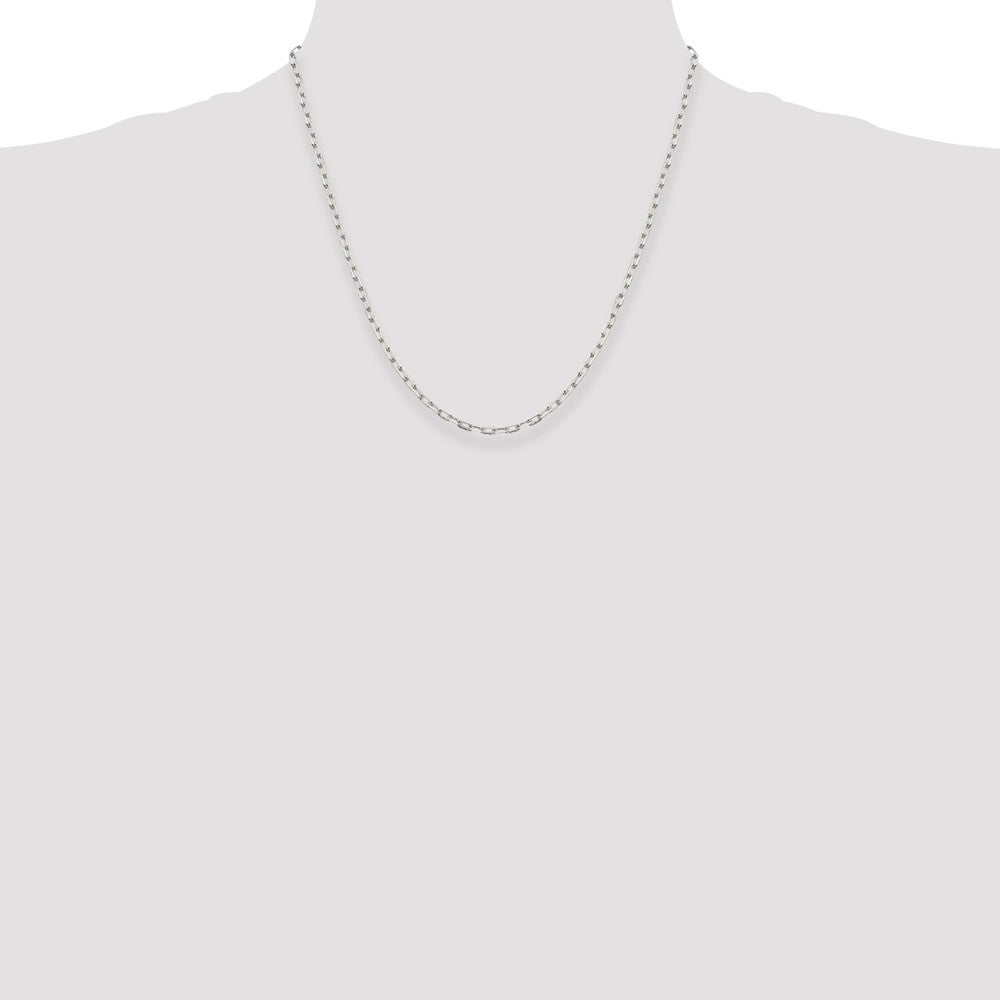 Sterling Silver 2.75mm Elongated Open Link Chain 20 Inches