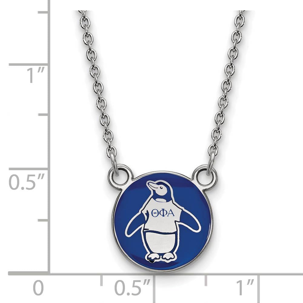 Sterling Silver 18in Official Licensed Greek Sororities Theta Phi Alpha (???) XS Enamel Pendant w/Necklace