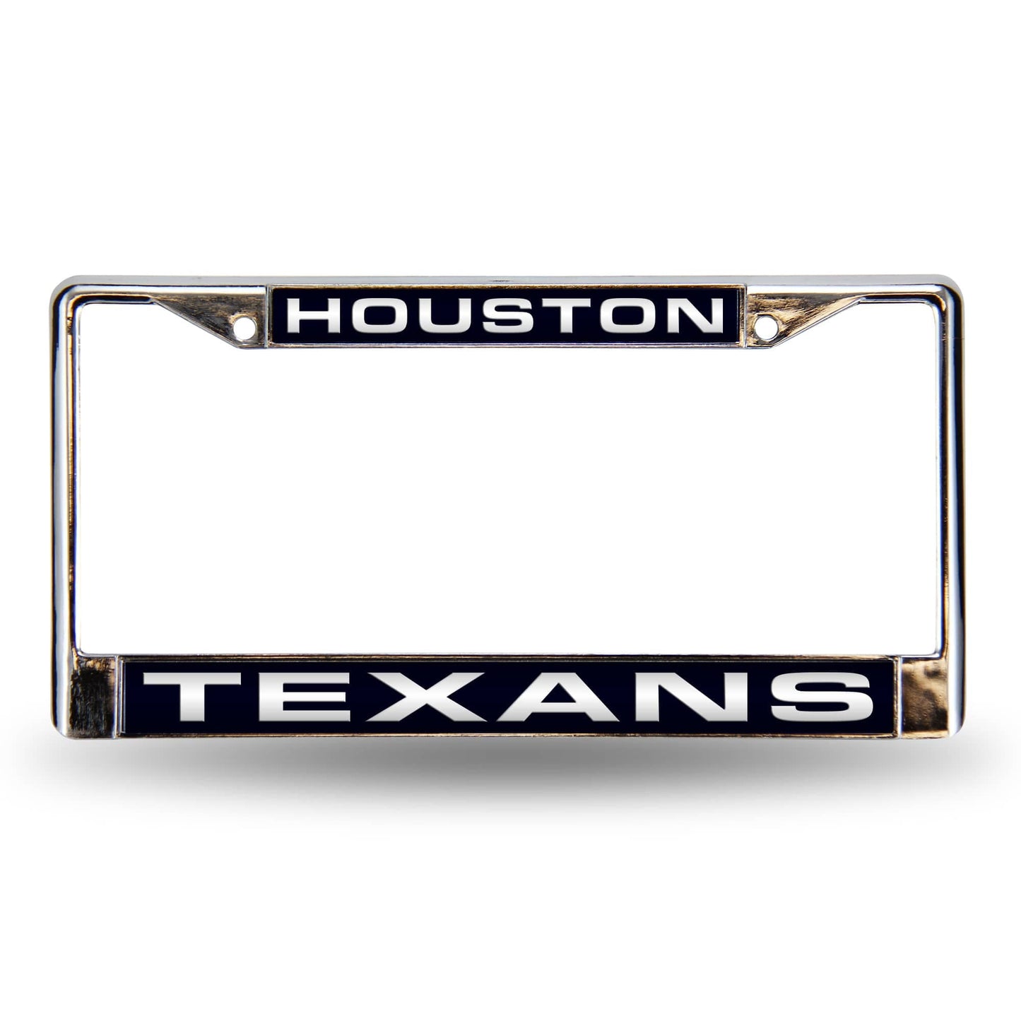 Houston NFL Texans Chrome Metal Laser Cut License Plate Frame