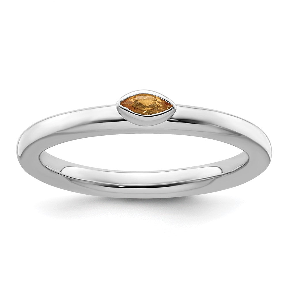 Sterling Silver Stackable Expressions Citrine Ring Size -10