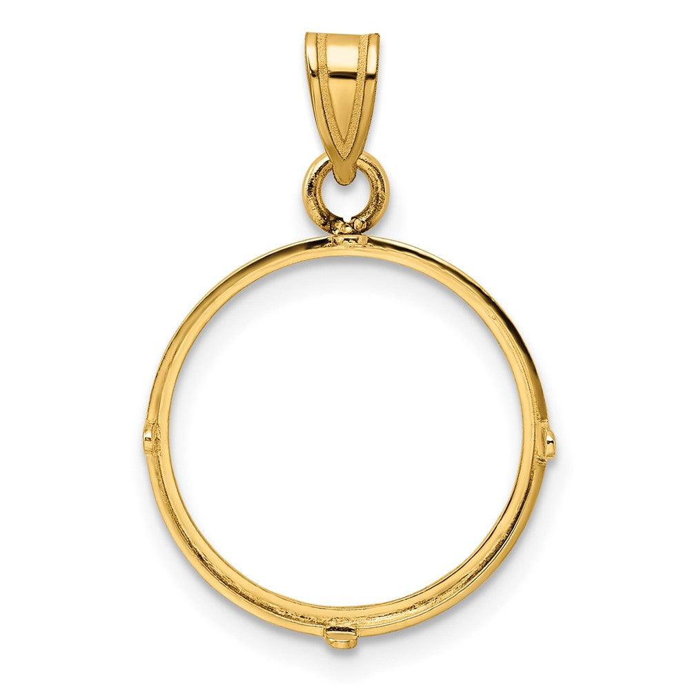 Wideband Distinguished Coin Jewelry 14k Polished 15.5mm Prong Coin Bezel Pendant