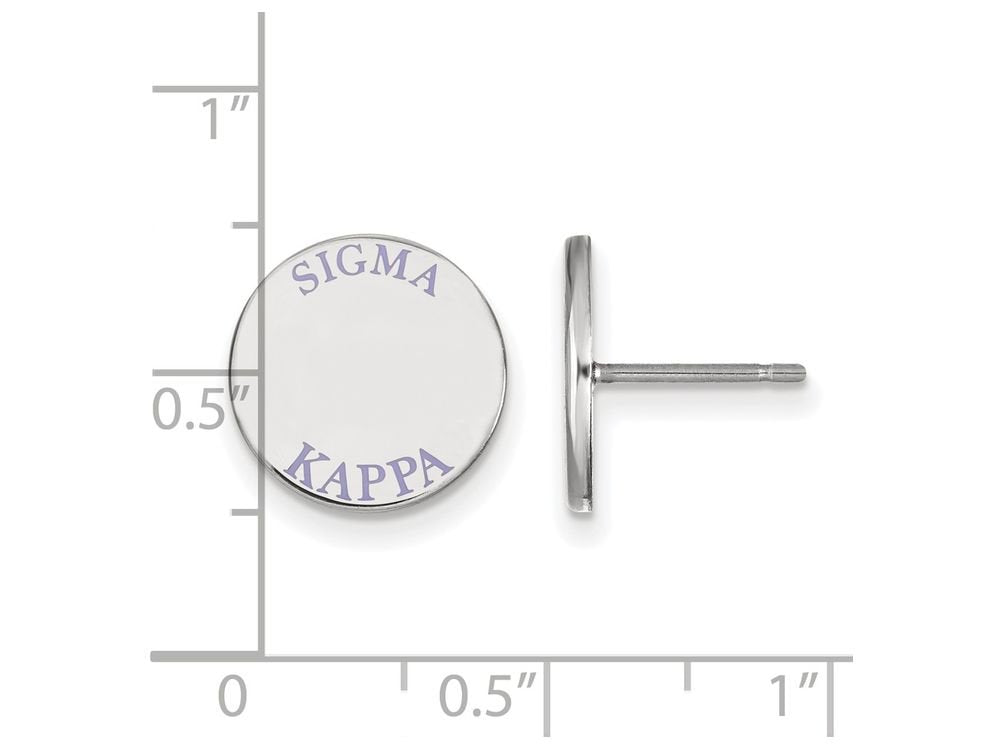 Sterling Silver Official Licensed Greek Sororities Sigma Kappa (??) Enameled Post Earrings