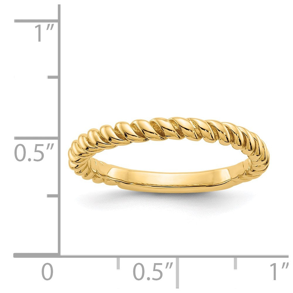 14k Polished Twisted Band Size 6.5