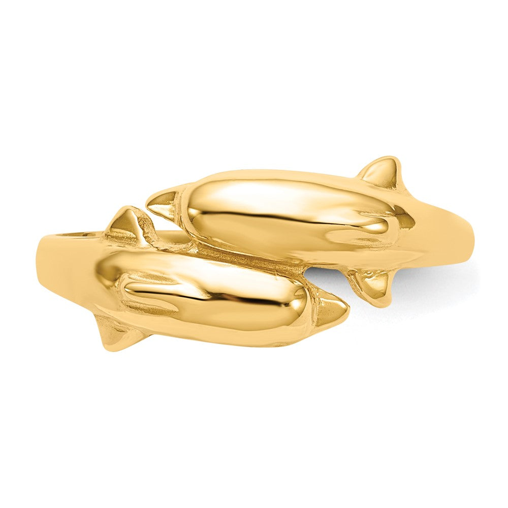 14k Double Dolphin Ring Size 6