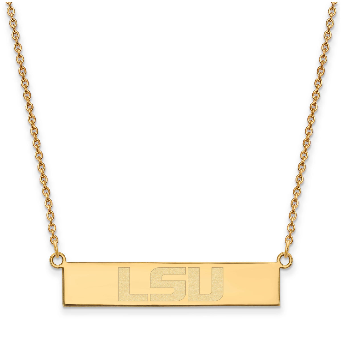 Women's LSU Tigers Gold Plated Small Bar Necklace