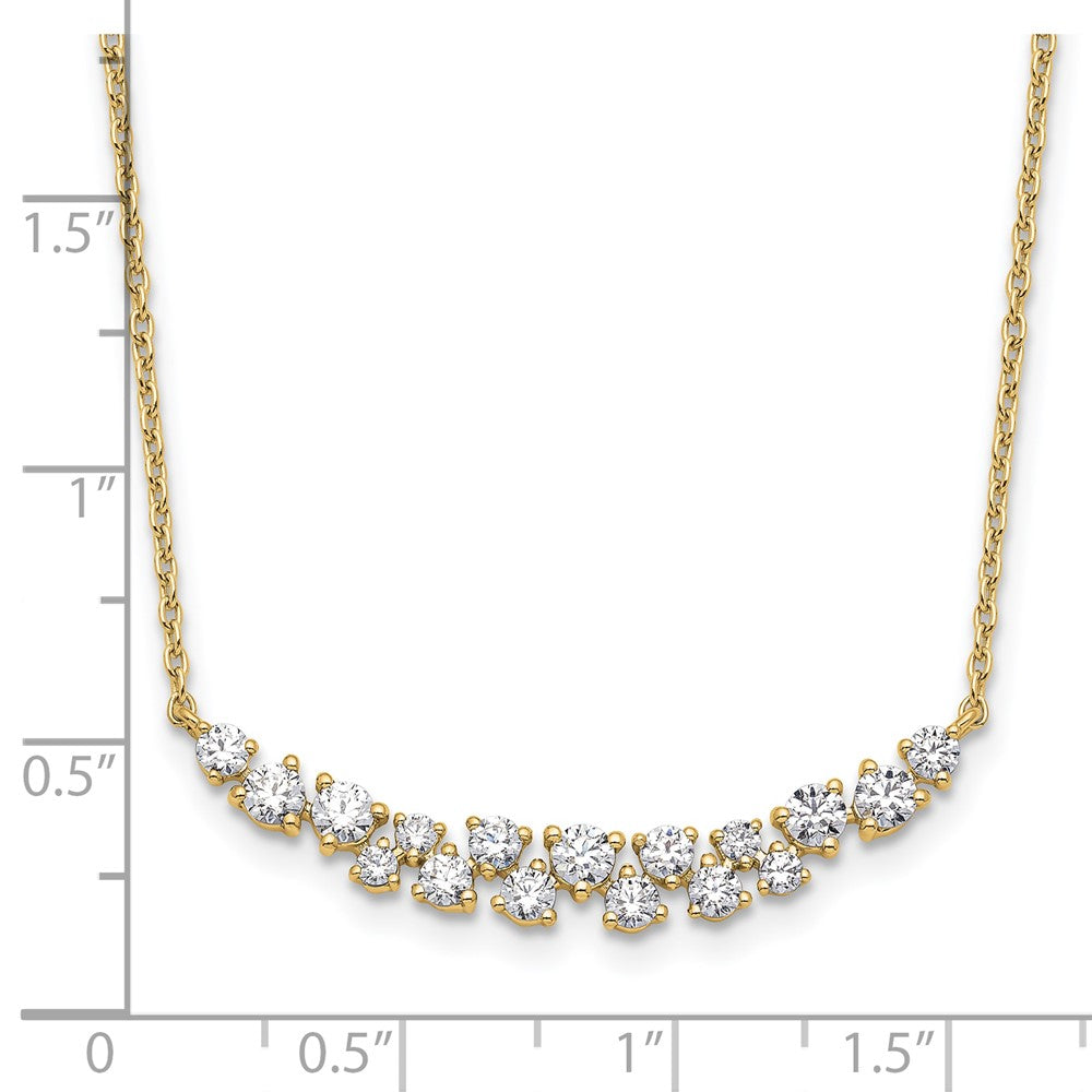 14k 7/8 carat Lab Grown Diamond VS/SI+ G+ 17.75 inch Fancy Bar Necklace
