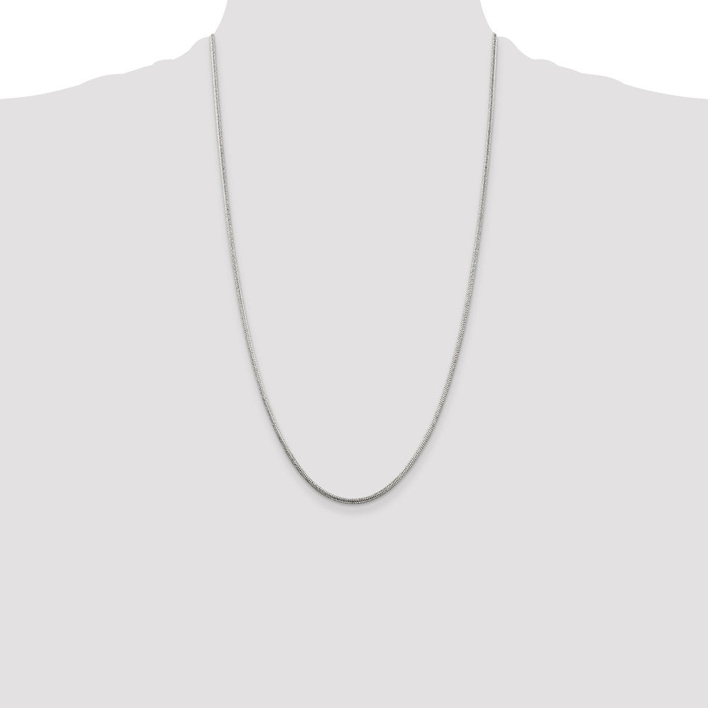 Sterling Silver 2mm Round Snake Chain 26 Inches