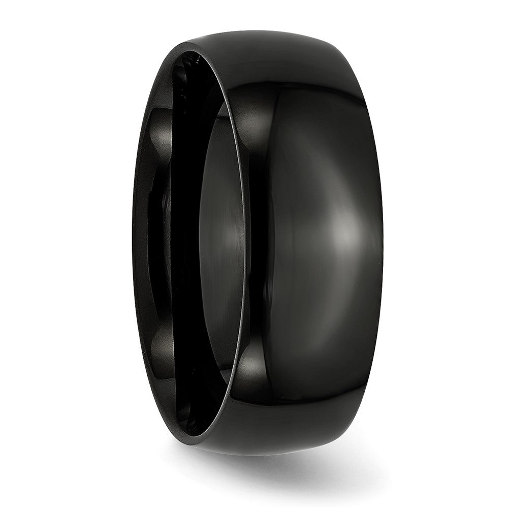 Stainless Steel 8mm Black IP-plated Polished Band Size - 8
