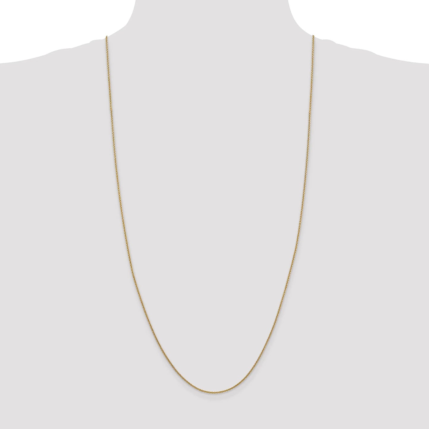 14K 9 inch 1.4mm Round Open Link Cable with Lobster Clasp Anklet