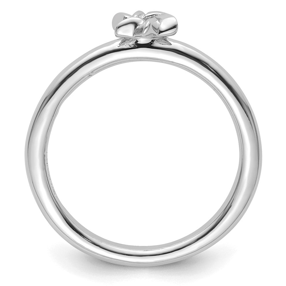 Sterling Silver Stackable Expressions Rhodium Star of David Ring Size -9