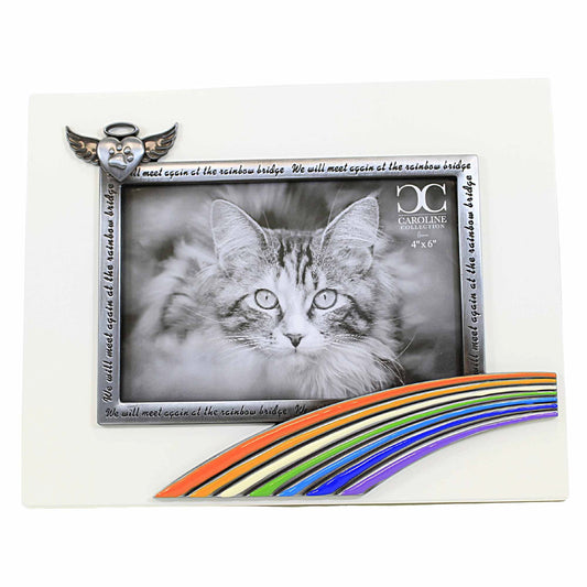 Roman Rainbow Bridge Frame - One Frame 7.0 Inch, - Angel Wings Paw Print 11835