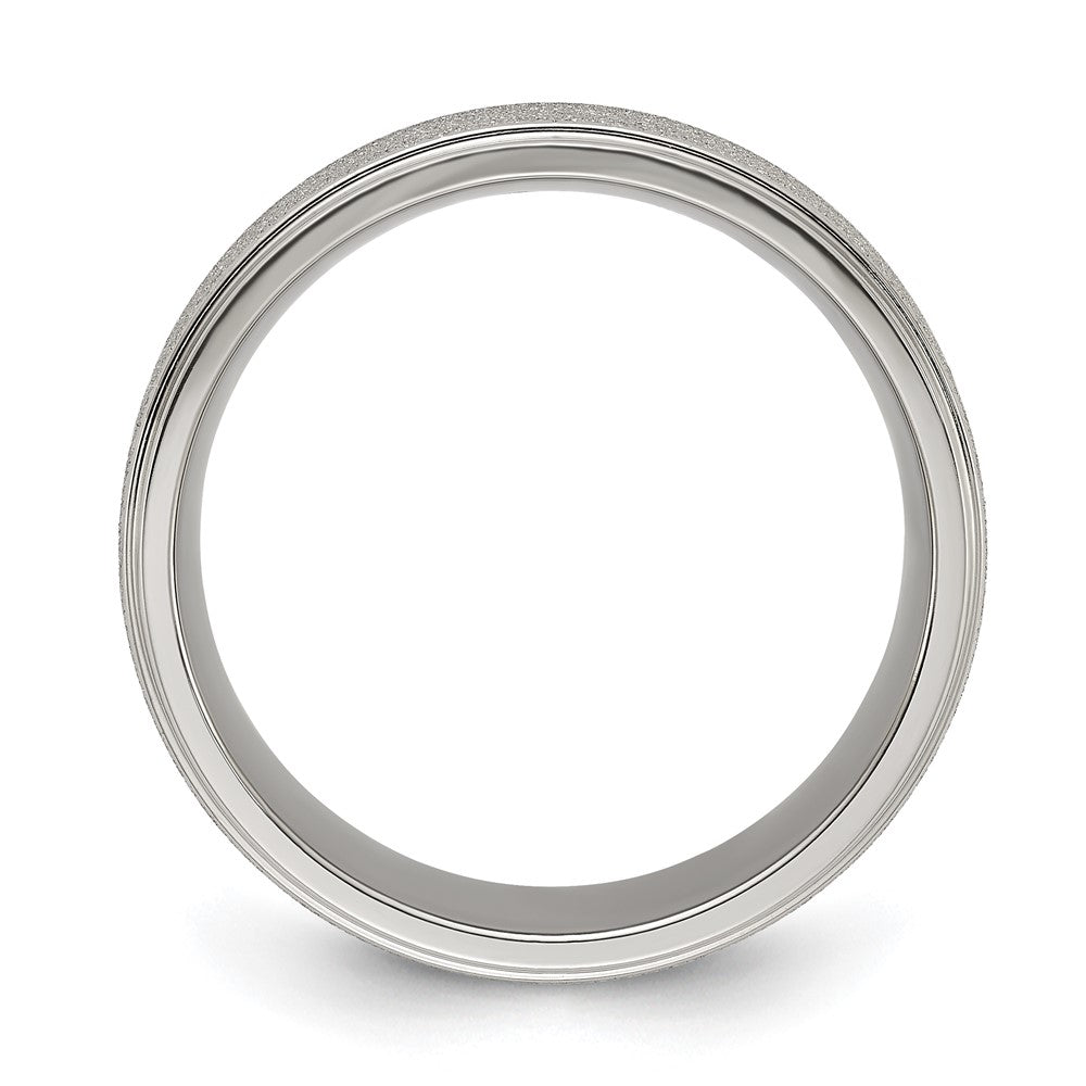 Chisel Titanium Polished Laser-cut Center 8mm Band Size - 8.5