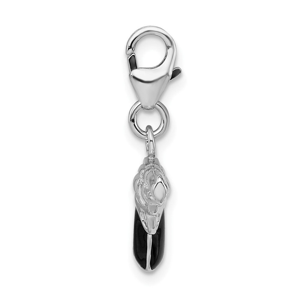 Amore La Vita Sterling Silver Rhodium-plated Polished 3-D Enameled  Charm with Fancy Lobster Clasp