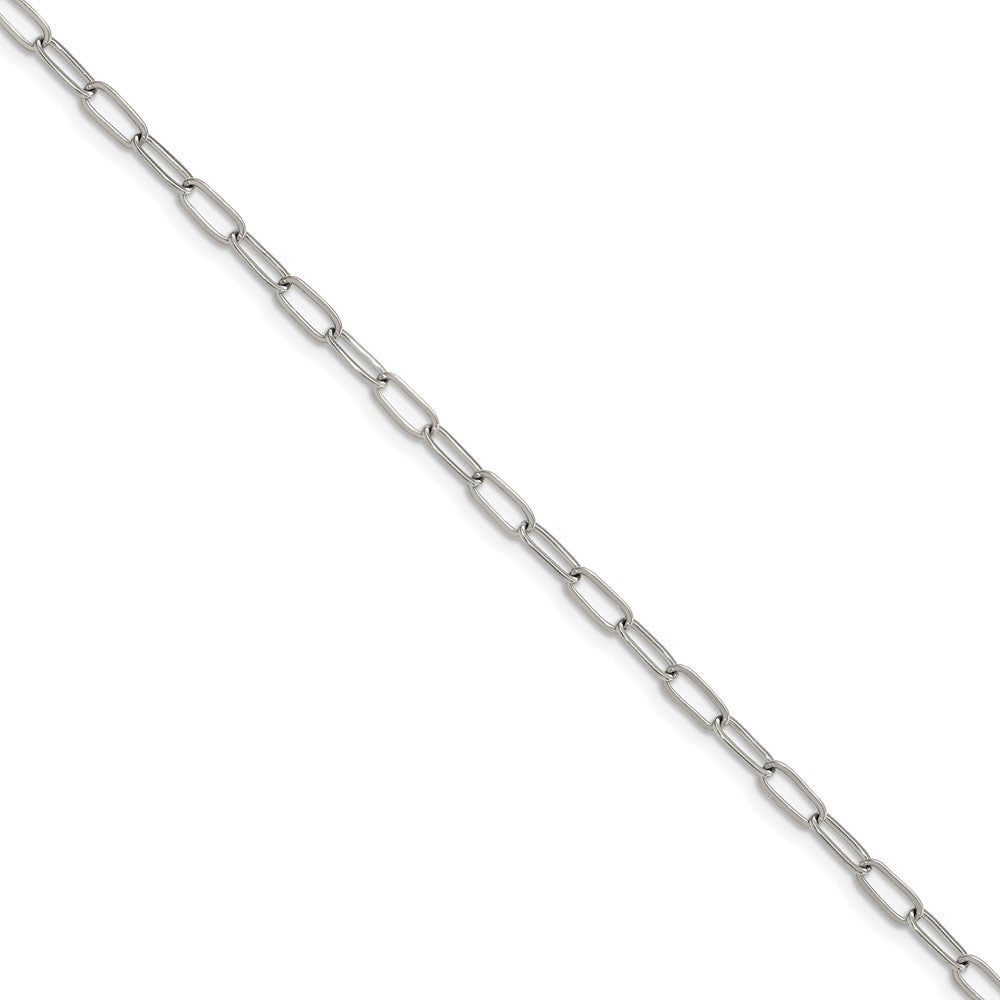 Stainless Steel Polished Open Link Paperclip 15in w/2in ext. Necklace