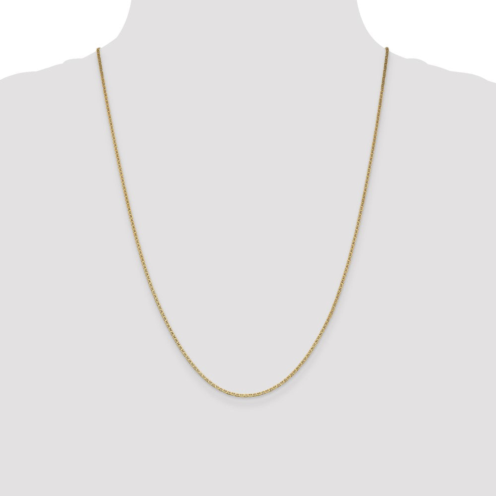 14K 24 inch 1.5mm Lightweight Flat Anchor Link with Lobster Clasp Pendant Chain