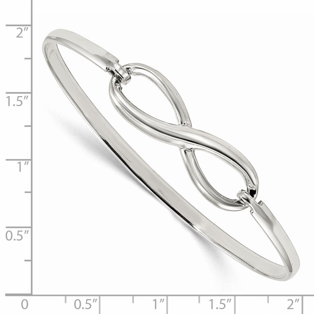 Sterling Silver Infinity Bangle Bracelet 7 inches