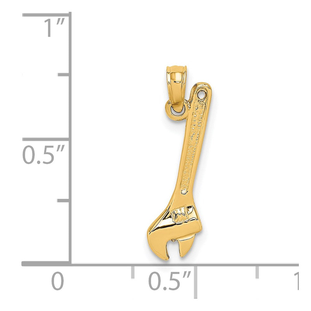14K 3-D Adjustable Wrench Charm