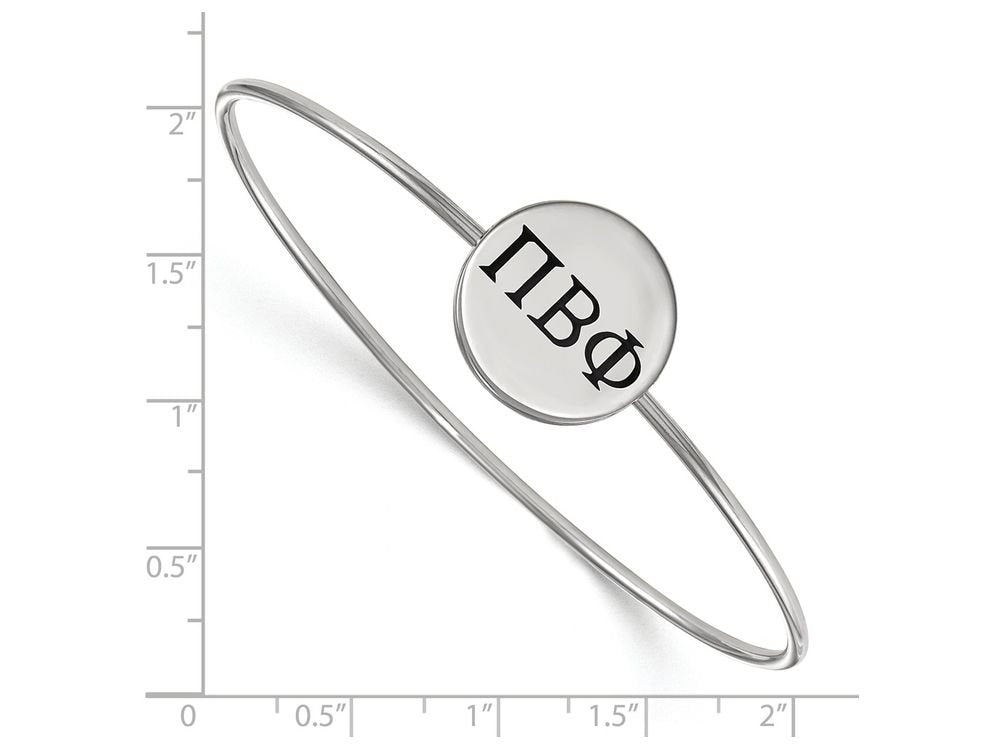 Sterling Silver Official Licensed Greek Sororities Pi Beta Phi (???) Enameled Slip-on Bangle