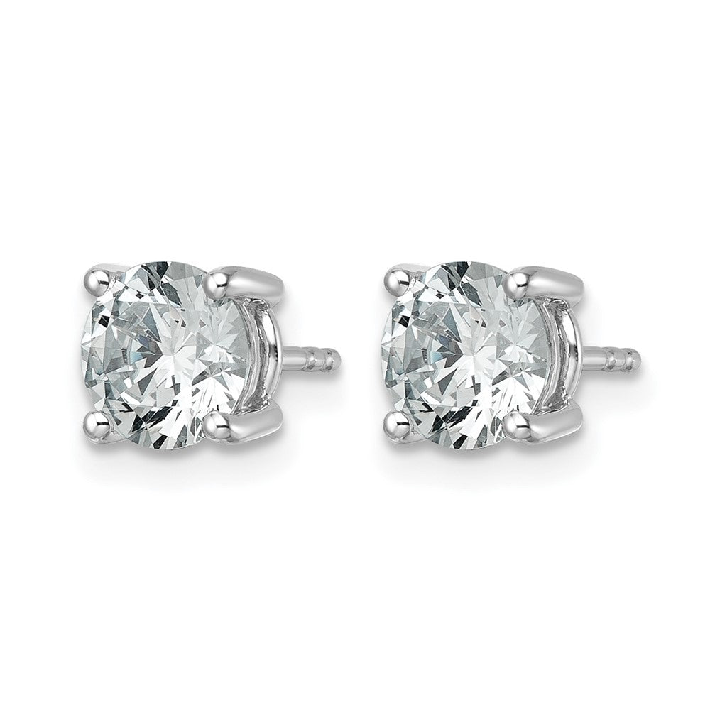 14k White Gold 2 1/2 carat Certified Lab Grown Diamond VS+ F+ Round Complete Four Prong Heavyweight Stud Earrings