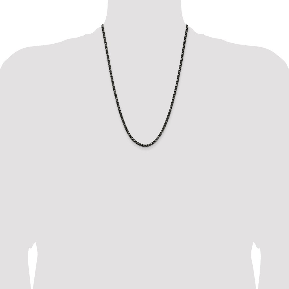 Stainless Steel Antiqued and Polished 3.9mm Rounded Box Chain