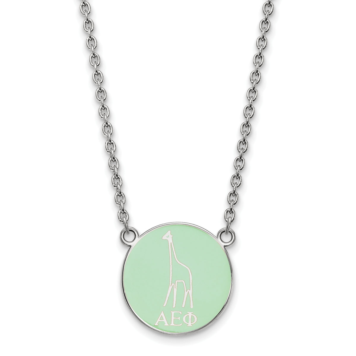 Sterling Silver 18in Official Licensed Greek Sororities Alpha Epsilon Phi Small Enamel Pendant w/Necklace