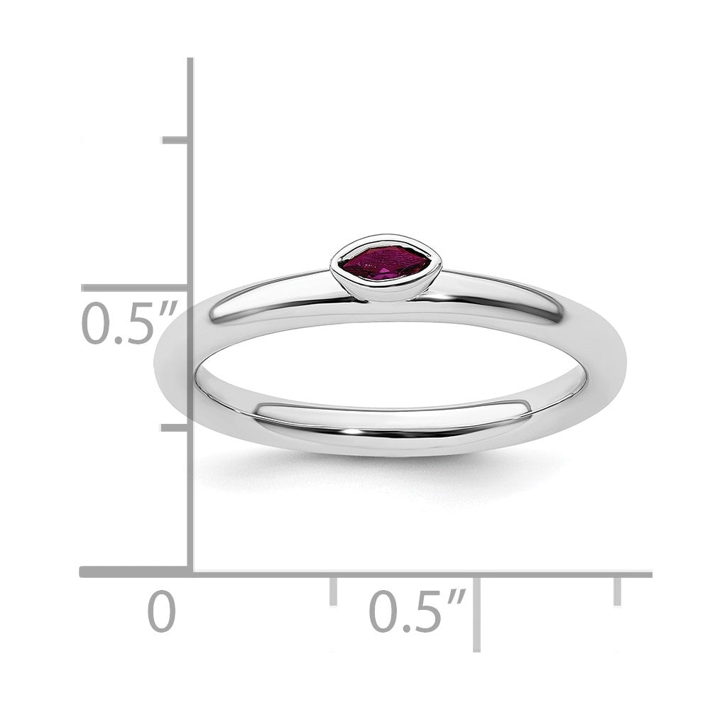 Sterling Silver Stackable Expressions Created Ruby Ring Size -9