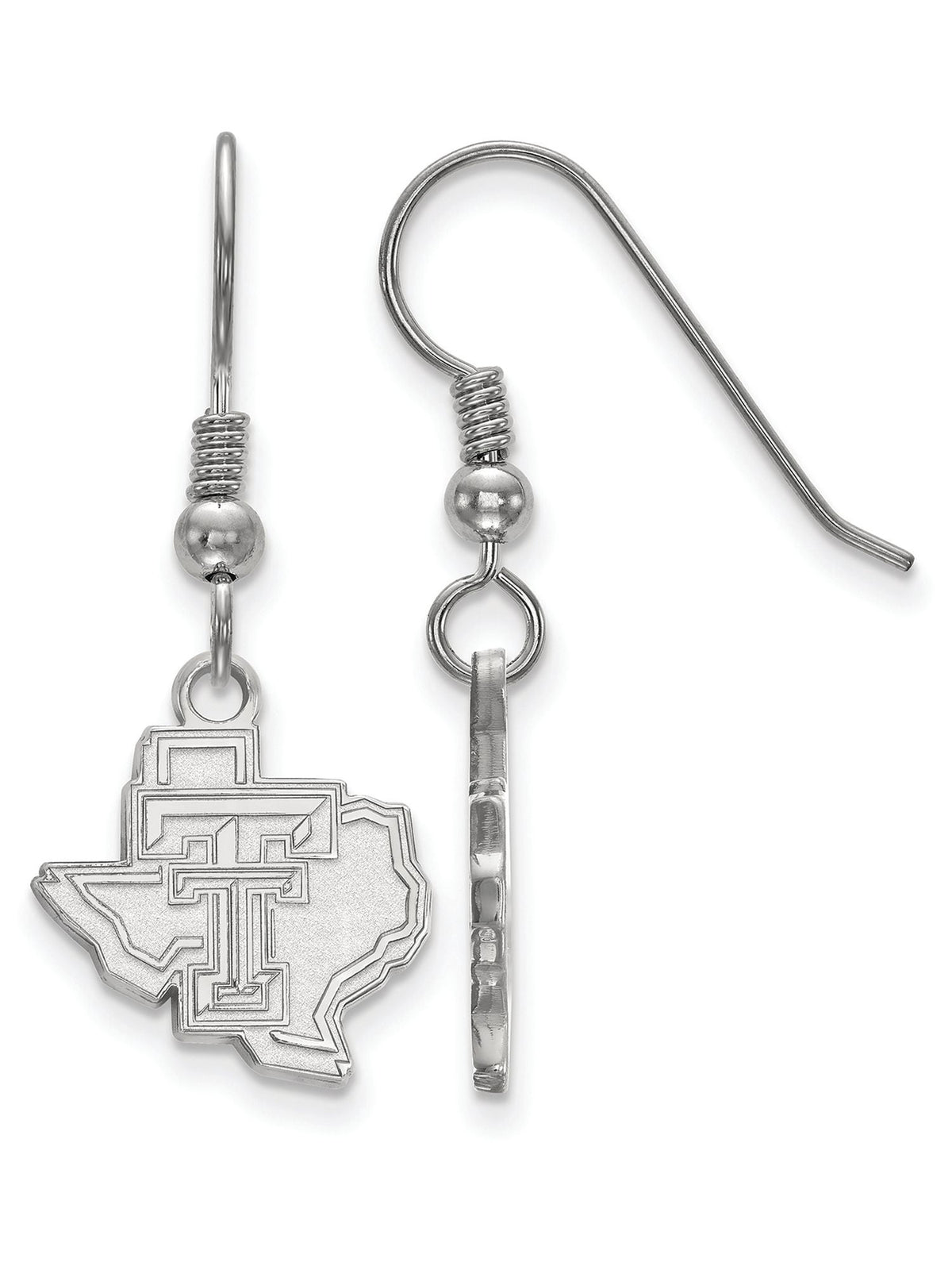LogoArt Sterling Silver Texas Tech University Small Dangle Earrings Wire Female Adult