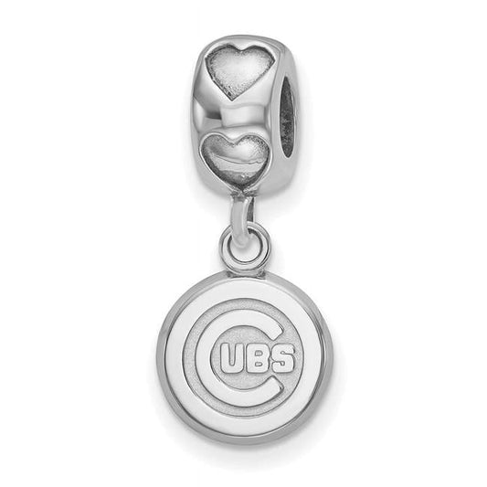 Sterling Silver Rhodium-plated LogoArt Chicago Cubs C Heart Bead