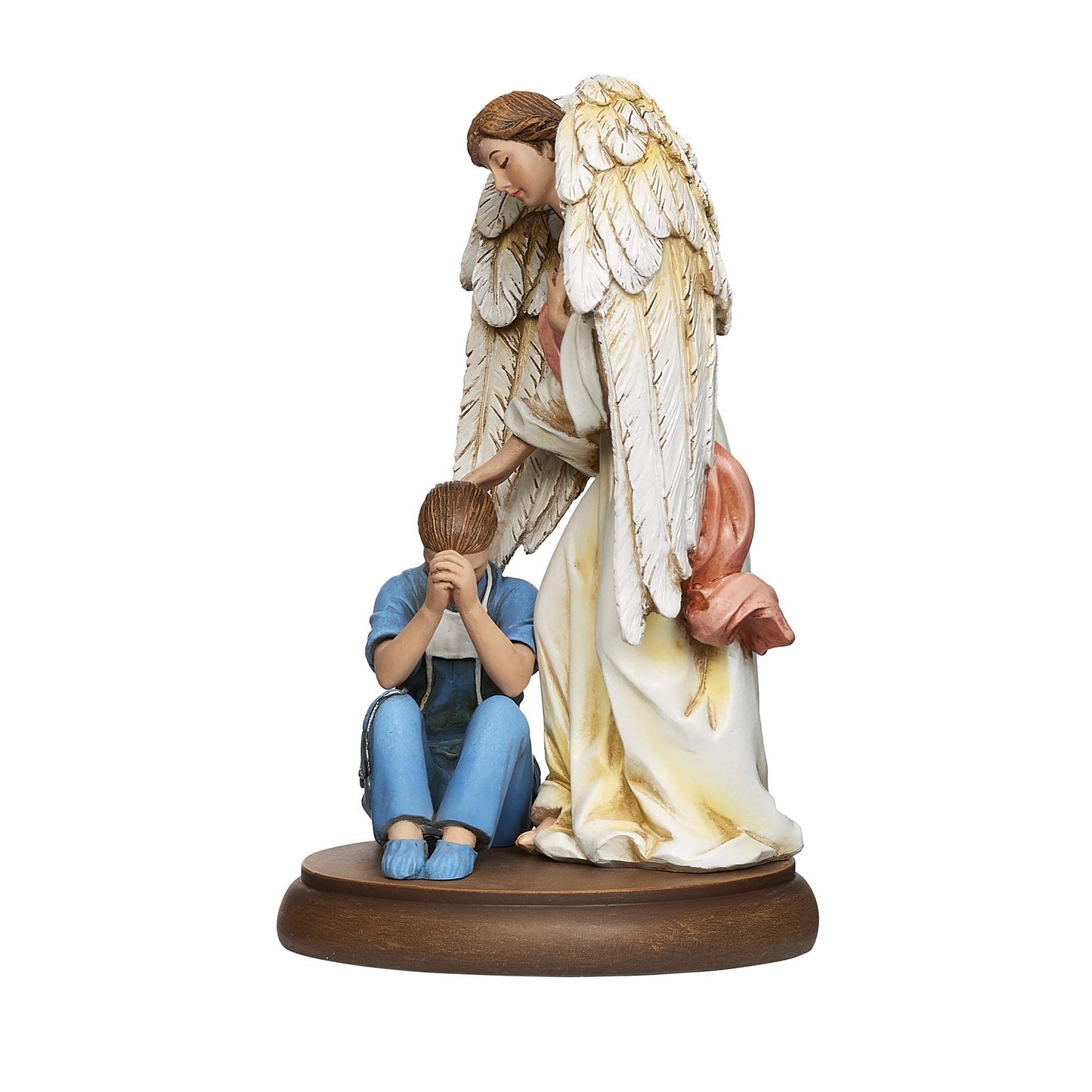 Joseph's Studio by Roman - Guardian Angel with Female Healthcare Worker Figure, Religious Gifts Collection, 7.25" H, Resin and Stone, Decoration, Collection, Durable, Long Lasting, Highly Detailed
