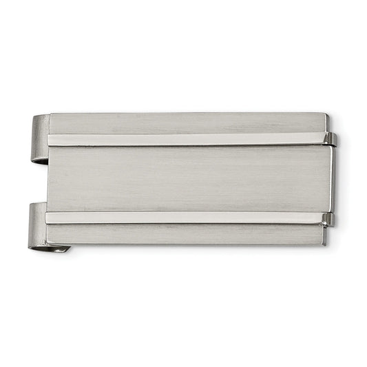 Chisel Stainless Steel Brushed And Polished Money Clip