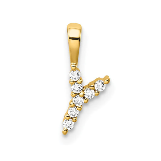 14k 1/15 carat Lab Grown Diamond VS/SI+ G+ Letter Y Initial Pendant