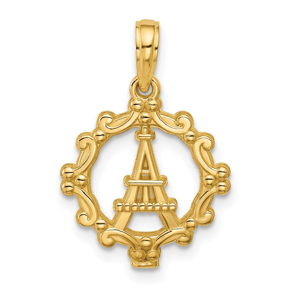 14K Polished Eiffel Tower Pendant