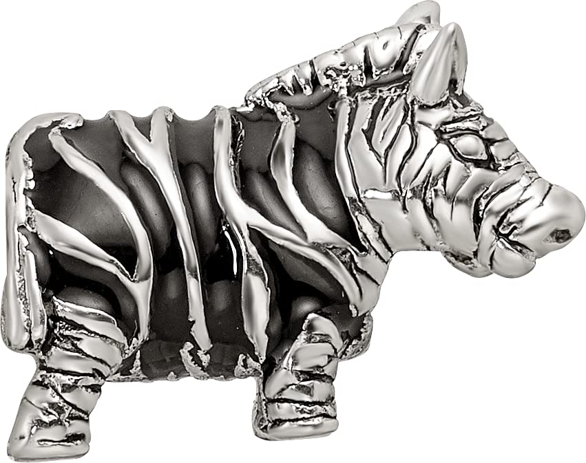 Sterling Silver Reflections Enameled Zebra Bead
