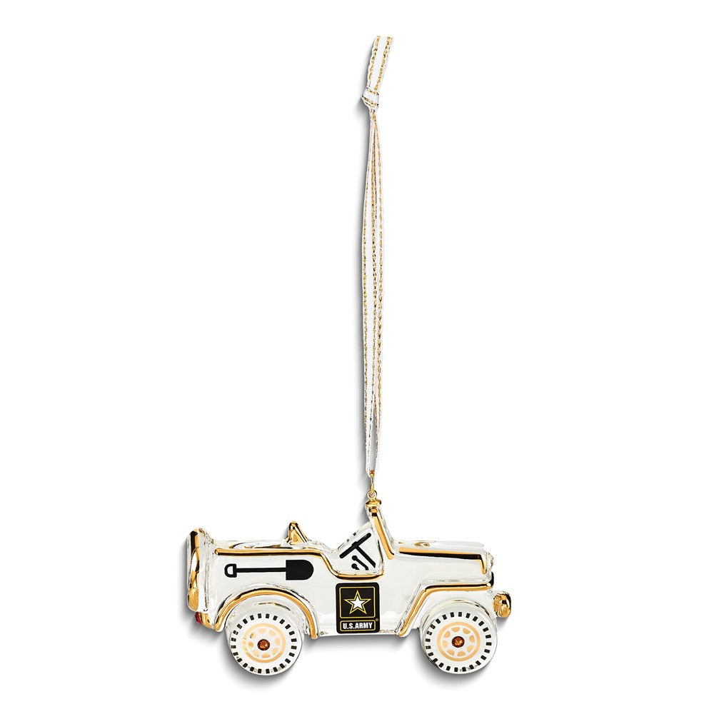 Glass Baron US Army Logo Utility Vehicle Ornament