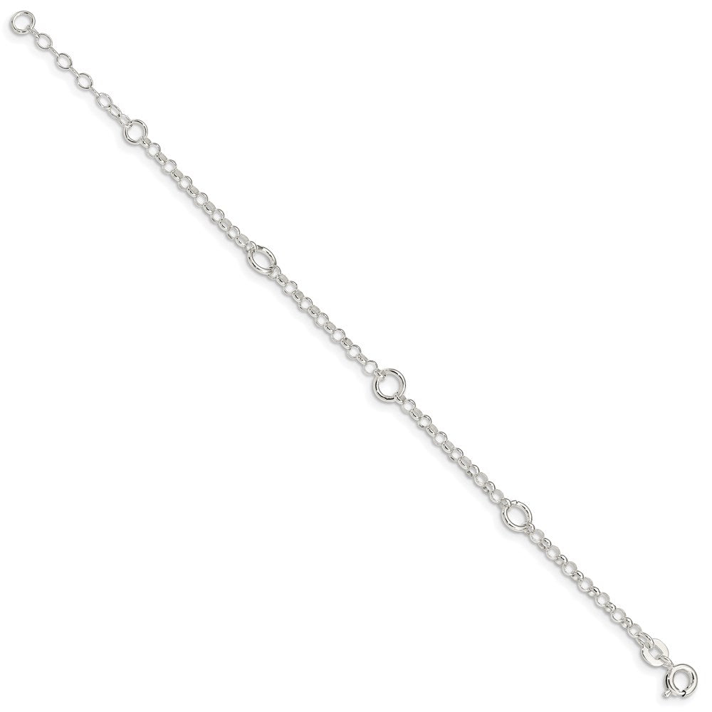 Sterling Silver Polished Fancy Rolo Chain Children's Bracelet 6 inches