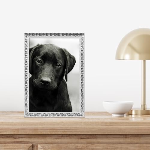 4x6 Silver Metal Hammer Effect Tabletop Picture Frames