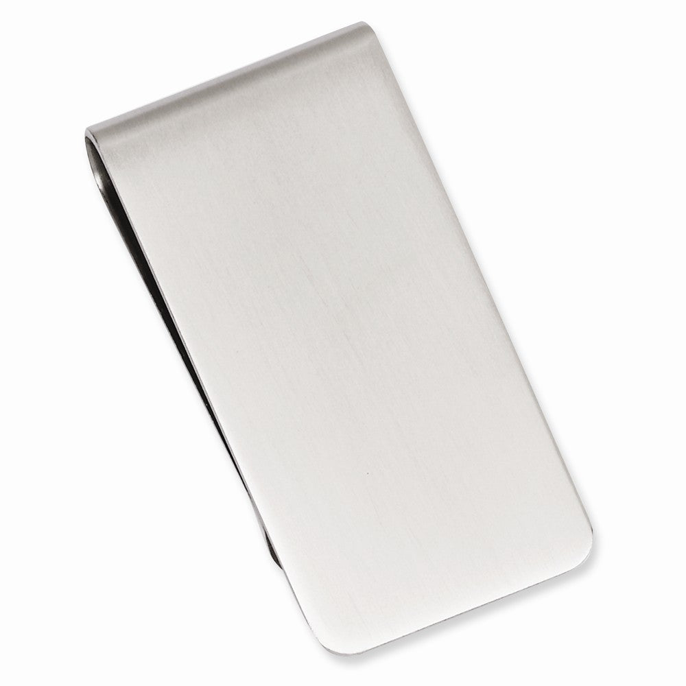 Rhodium-plated Kelly Waters Satin Rectangle Money Clip QGP3790