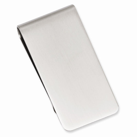 Rhodium-plated Kelly Waters Satin Rectangle Money Clip QGP3790