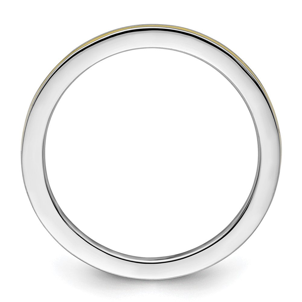 Sterling Silver Stackable Expressions Yellow Enameled 1.5mm Ring Size -10