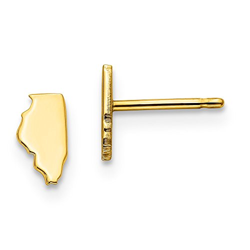 Sterling Silver/Gold-plated Illinois State Earrings