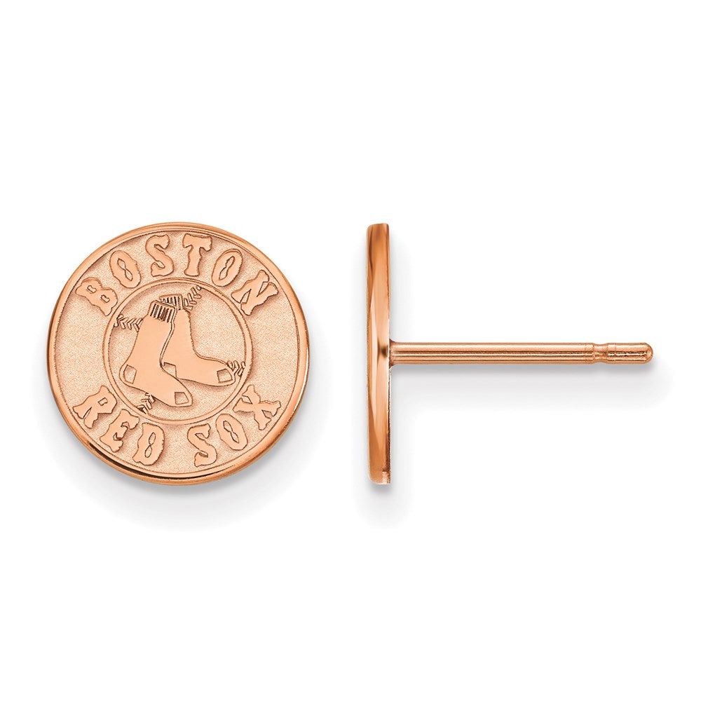 SS Rose Gold-plated MLB LogoArt Boston Red Sox Extra Small Post Earrings