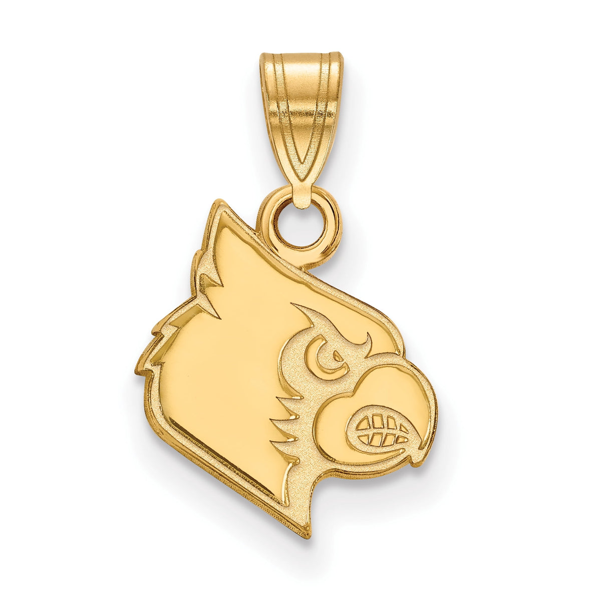 Sterling Silver Gold-plated LogoArt University of Louisville Cardinal Small Pendant Q-GP040UL