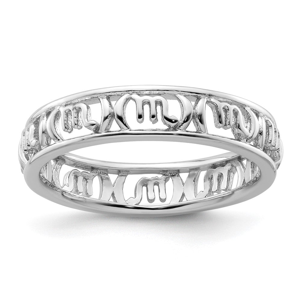 Sterling Silver Stackable Expressions Scorpio Zodiac Ring Size -5