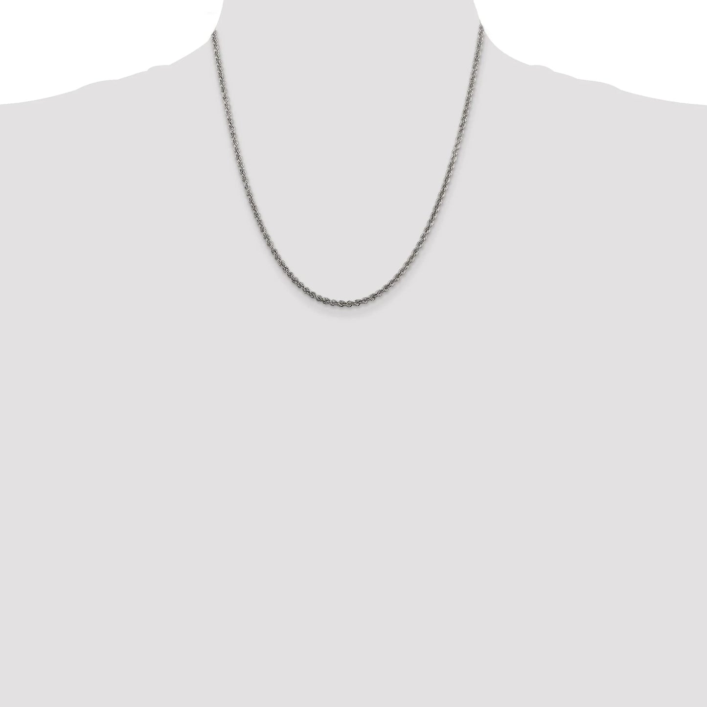 Sterling Silver 2.5mm Solid Rope Chain