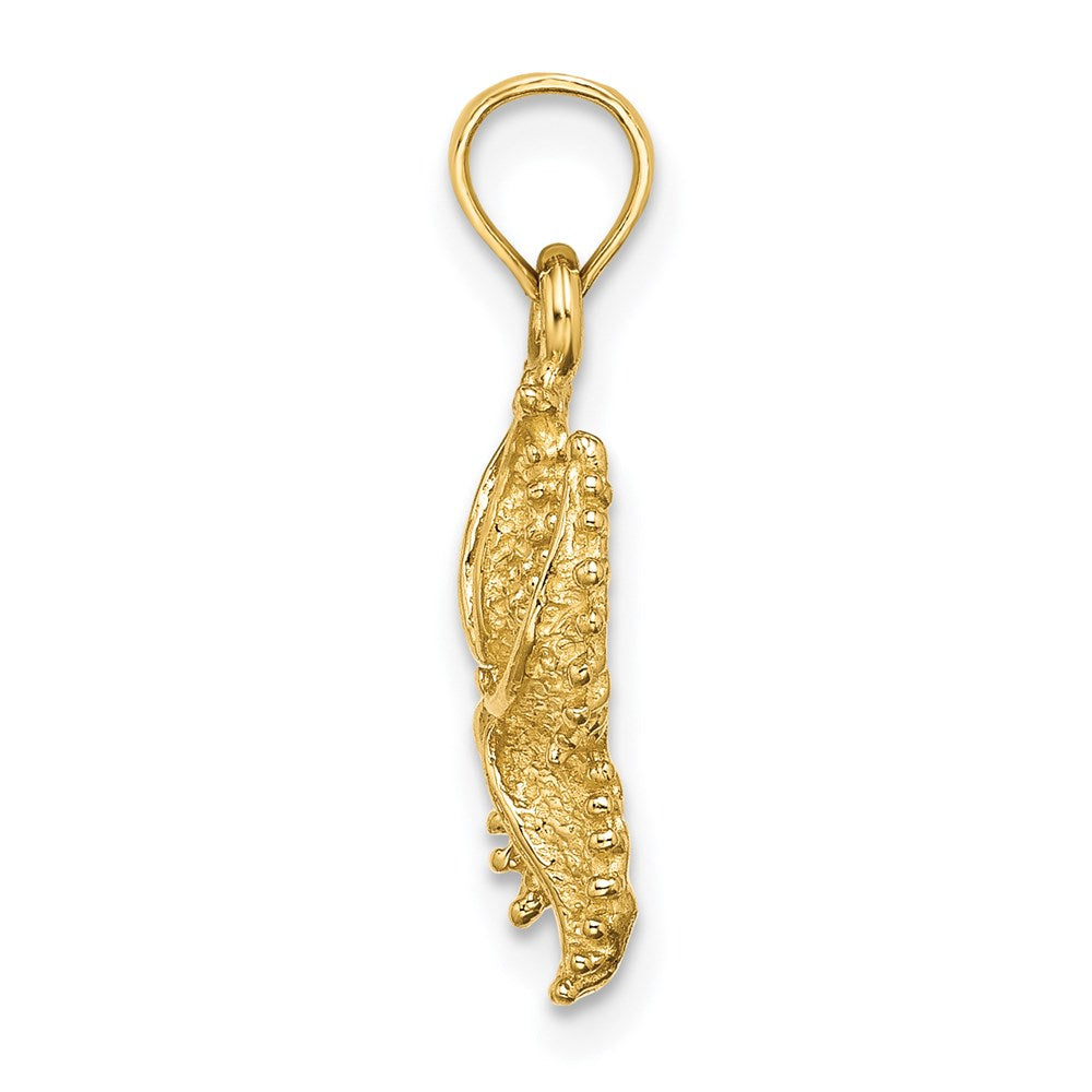 14K Textured Starfish Charm