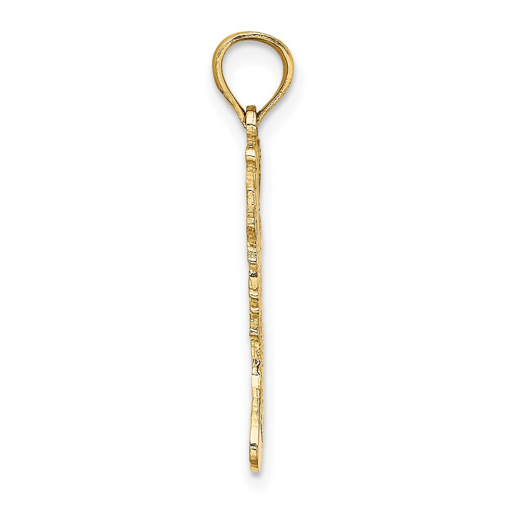 10K Polished Christmas Stocking Pendant