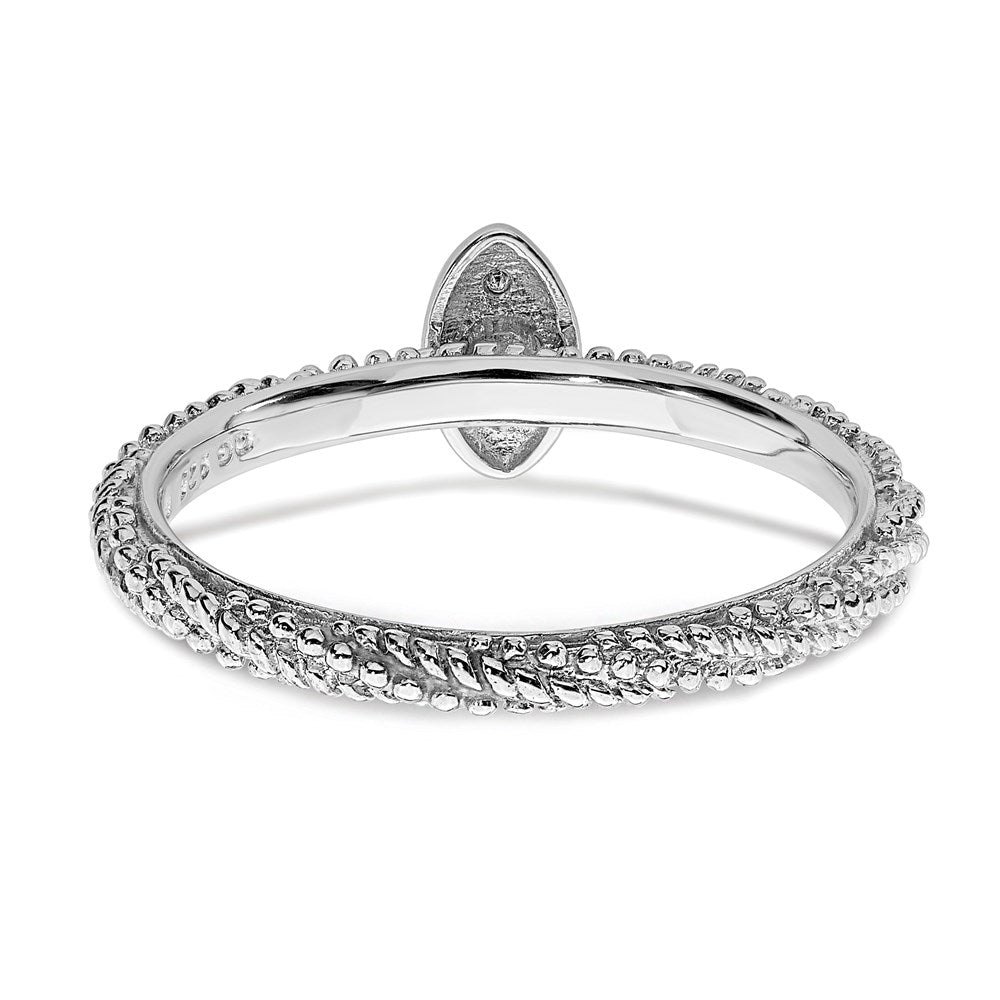 Sterling Silver Diamond Stackable Expressions Textured Ring Size -5