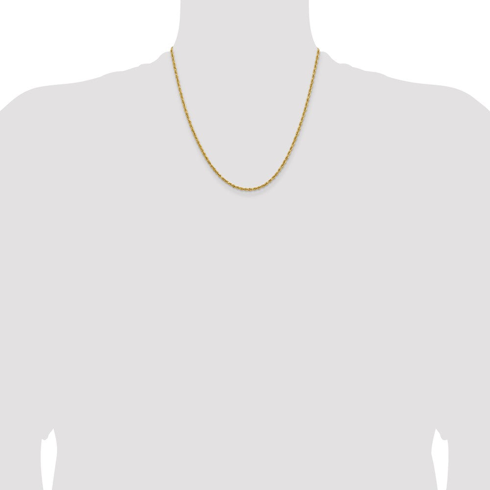 14k 2.3mm Lightweight D/C Rope with Lobster Clasp Chain