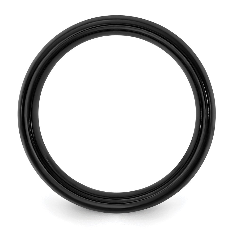 Black Ceramic Men's Carbon Fiber Inlay Band